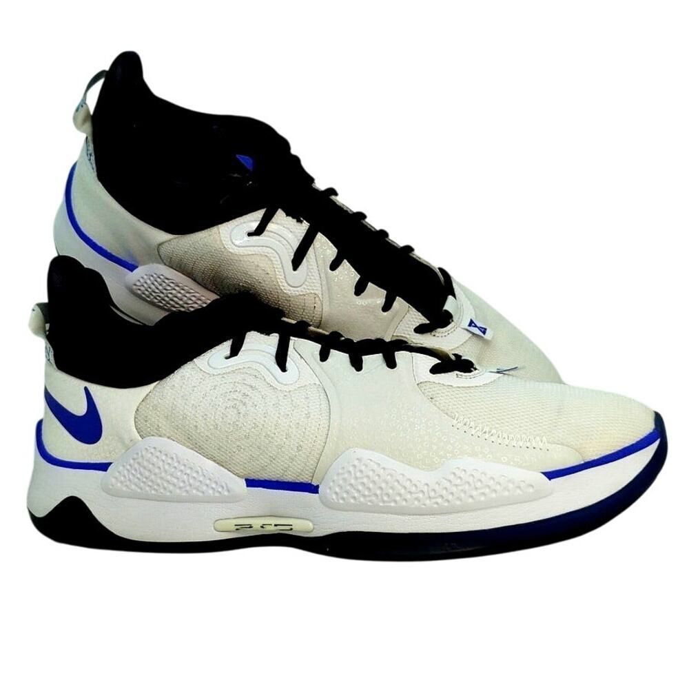 Nike PG 5 Playstation Mens White w/Blue/Black Basketball Sneakers - Size 14